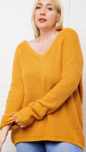 Load image into Gallery viewer, Knit V-neck Sweater with Criss-Cross Back
