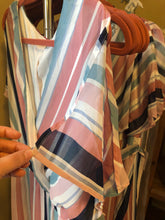 Load image into Gallery viewer, Chiffon Multi-colored Vertical Stripe High-Low Dress
