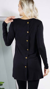Popular Tunic with Front Pockets and Back Buttons (Available in 3 colors!)
