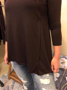 Asymmetric Chocolatey Top with Side Detail