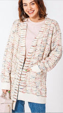 Load image into Gallery viewer, Multi-Colored/Cream, Sparkly and Thick Cardigan