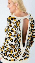 Load image into Gallery viewer, Leopard Open Cross Back Pullover Sweater