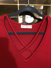 Load image into Gallery viewer, Criss-Cross V-neck (Available in: Black and Burgundy)