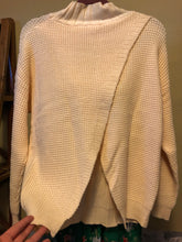 Load image into Gallery viewer, Chunky Knit Sweater with Split Back and Cable Sleeves (Available in: Cream)