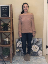 Load image into Gallery viewer, Unbelievably Soft Taupe Sweater (Off Shoulder(s) or Cowl Neck)