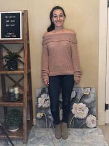 Unbelievably Soft Taupe Sweater (Off Shoulder(s) or Cowl Neck)