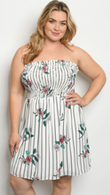 Load image into Gallery viewer, Vertical Striped, Floral Print Dress