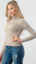 Load image into Gallery viewer, Classic Taupe Turtleneck Sweater