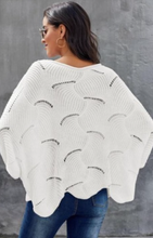 Load image into Gallery viewer, Scalloped Poncho Style Sweater